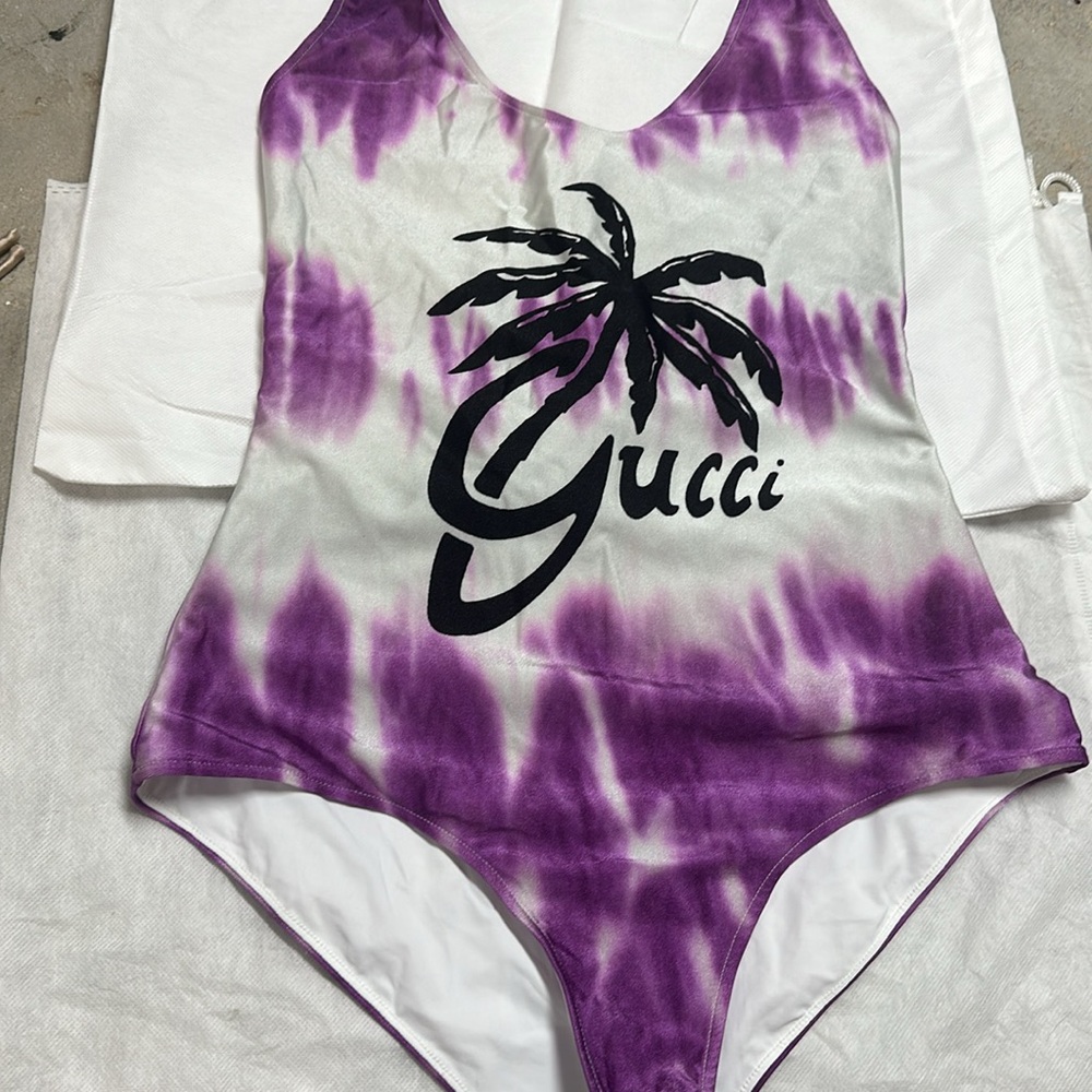 Gucci resort 2022 purple one piece swimsuit - Picture 2 of 12